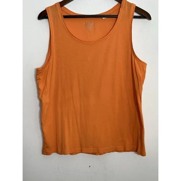 Chico's Sunrise Orange Top Blouse 100% Cotton Shell Tank 3 XL (11) - Picture 2 of 8